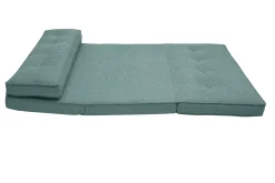Shop Miliboo Sillón de dos plazas convertible en tela verde gris SALLY