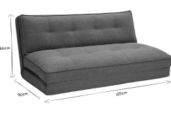 Shop Miliboo Sillón de dos plazas convertible en tela verde gris SALLY