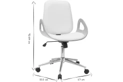 Fashion Miliboo Sillón de escritorio blanco y madera clara GLORY