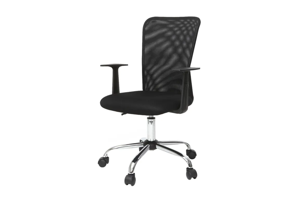 Hot Miliboo Sillón de escritorio diseño malla negra PLUZ