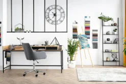 Online Miliboo Sillón de escritorio diseño tejido gris antracita SHANA