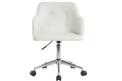 Online Miliboo Sillón de escritorio diseño PU blanco BALTIK