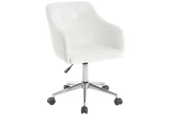 Online Miliboo Sillón de escritorio diseño PU blanco BALTIK