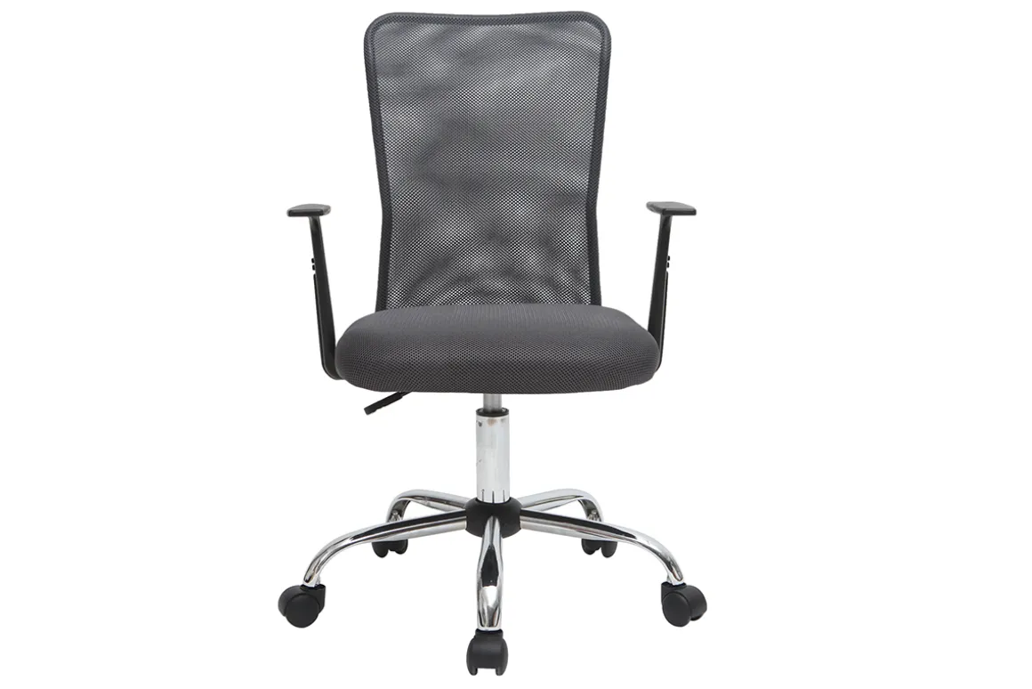 Shop Miliboo Sillón de escritorio diseño malla gris PLUZ