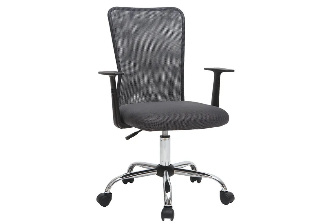 Shop Miliboo Sillón de escritorio diseño malla gris PLUZ