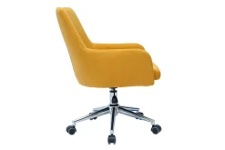 Flash Sale Miliboo Sillón de escritorio diseño terciopelo amarillo mostaza SHANA