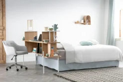 Discount Miliboo Sillón de escritorio diseño tejido gris claro BALTIK (Este producto ya no se comercializa)