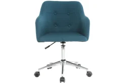 New Miliboo Sillón de escritorio diseño tejido azul petróleo BALTIK