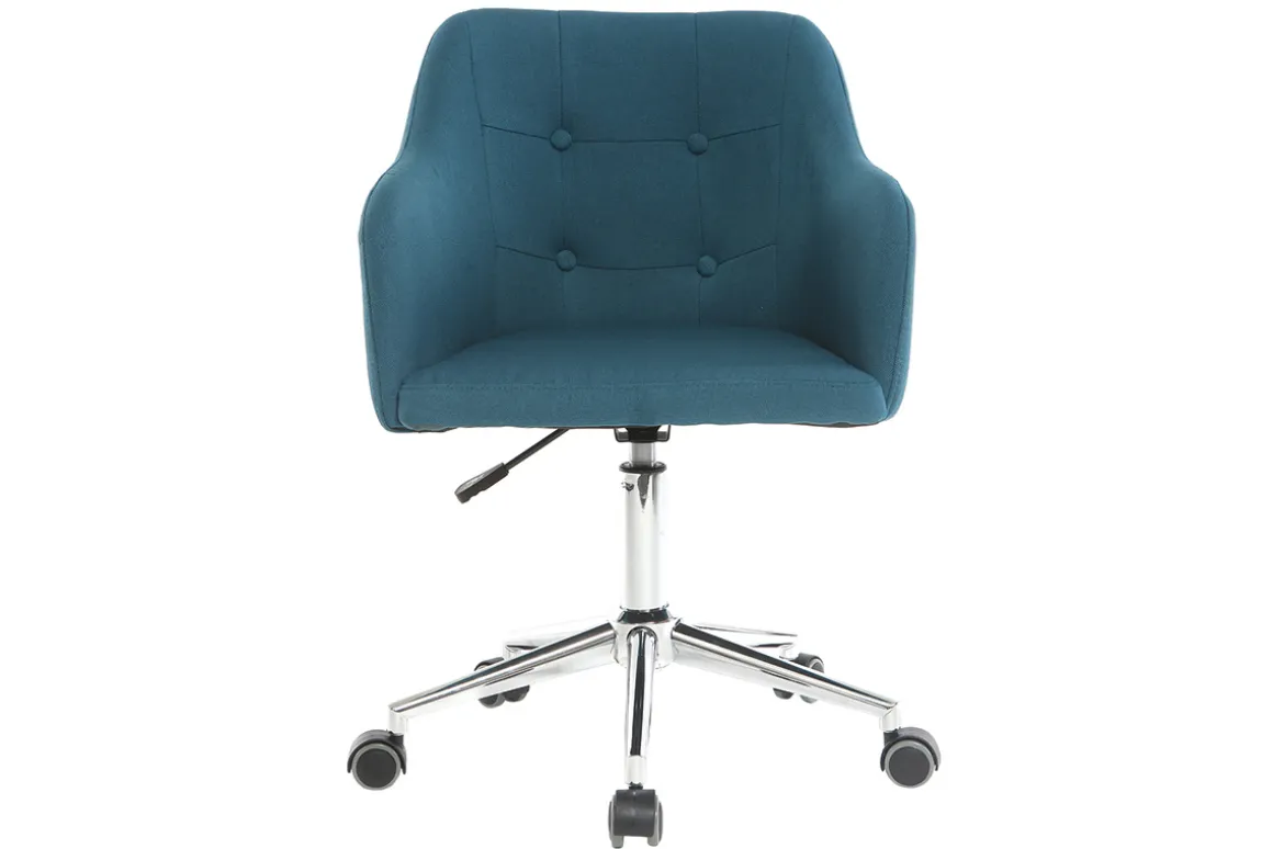 New Miliboo Sillón de escritorio diseño tejido azul petróleo BALTIK