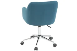 New Miliboo Sillón de escritorio diseño tejido azul petróleo BALTIK