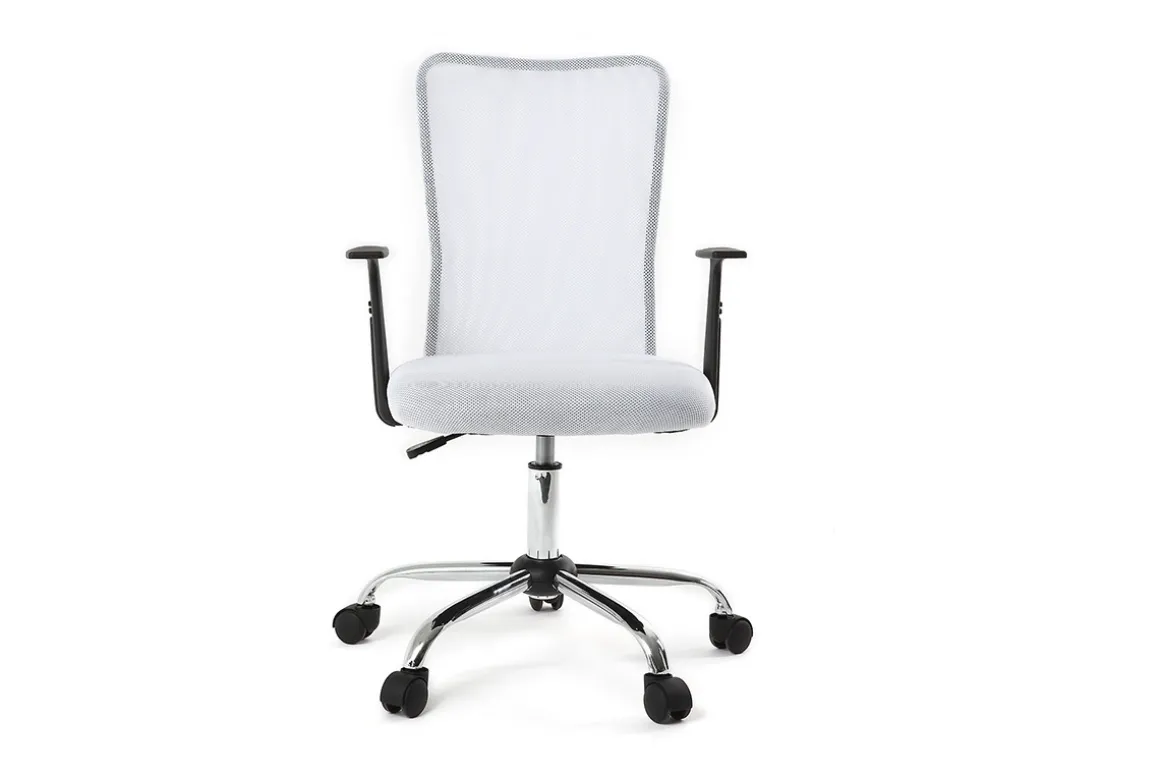 Outlet Miliboo Sillón de escritorio diseño malla blanca PLUZ