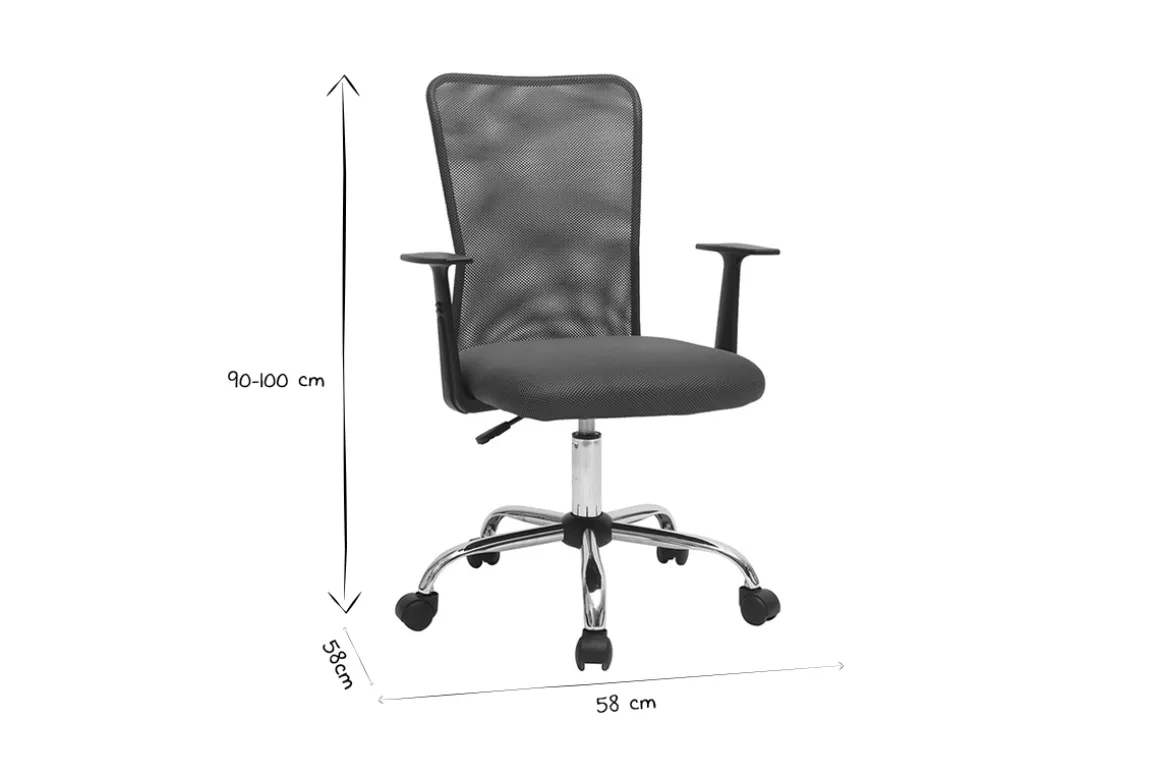 Outlet Miliboo Sillón de escritorio diseño malla blanca PLUZ