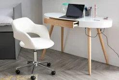 Online Miliboo Sillón de escritorio diseño blanco JESSY