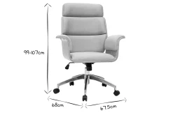 Clearance Miliboo Sillón de escritorio en tejido gris y madera clara ELON
