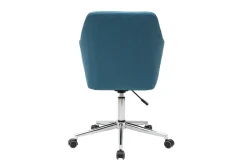 Fashion Miliboo Sillón de escritorio moderno en tejido azul petróleo ALEYNA