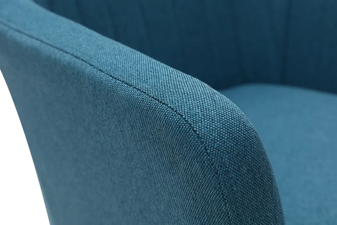 Fashion Miliboo Sillón de escritorio moderno en tejido azul petróleo ALEYNA