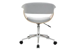 Discount Miliboo Sillón de escritorio moderno tejido gris y madera clara OKTAV