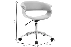 Discount Miliboo Sillón de escritorio moderno tejido gris y madera clara OKTAV