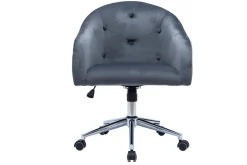 Sale Miliboo Sillón de escritorio terciopelo gris oscuro SHARON