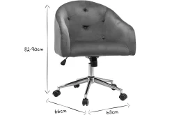 Sale Miliboo Sillón de escritorio terciopelo gris oscuro SHARON