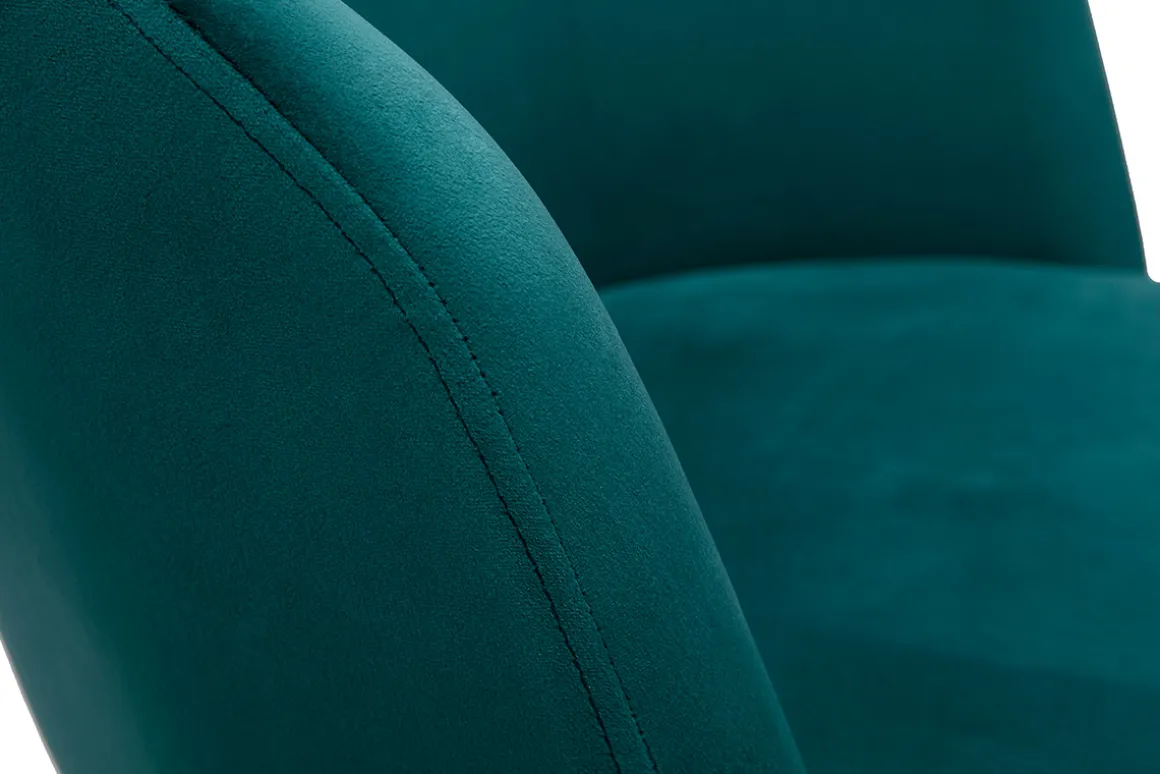 Online Miliboo Sillón de escritorio terciopelo azul petróleo VANITY