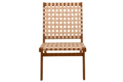 Best Sale Miliboo Sillón de jardín de madera maciza con cinchas beige LUCEA