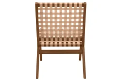 Best Sale Miliboo Sillón de jardín de madera maciza con cinchas beige LUCEA