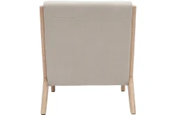Cheap Miliboo Sillón de madera clara y tela efecto aterciopelado beige DERRY