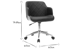 Cheap Miliboo Sillón de oficina moderno negro con madera oscura SANDRO