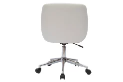 Sale Miliboo Sillón de oficina moderno blanco y madera clara SANDRO