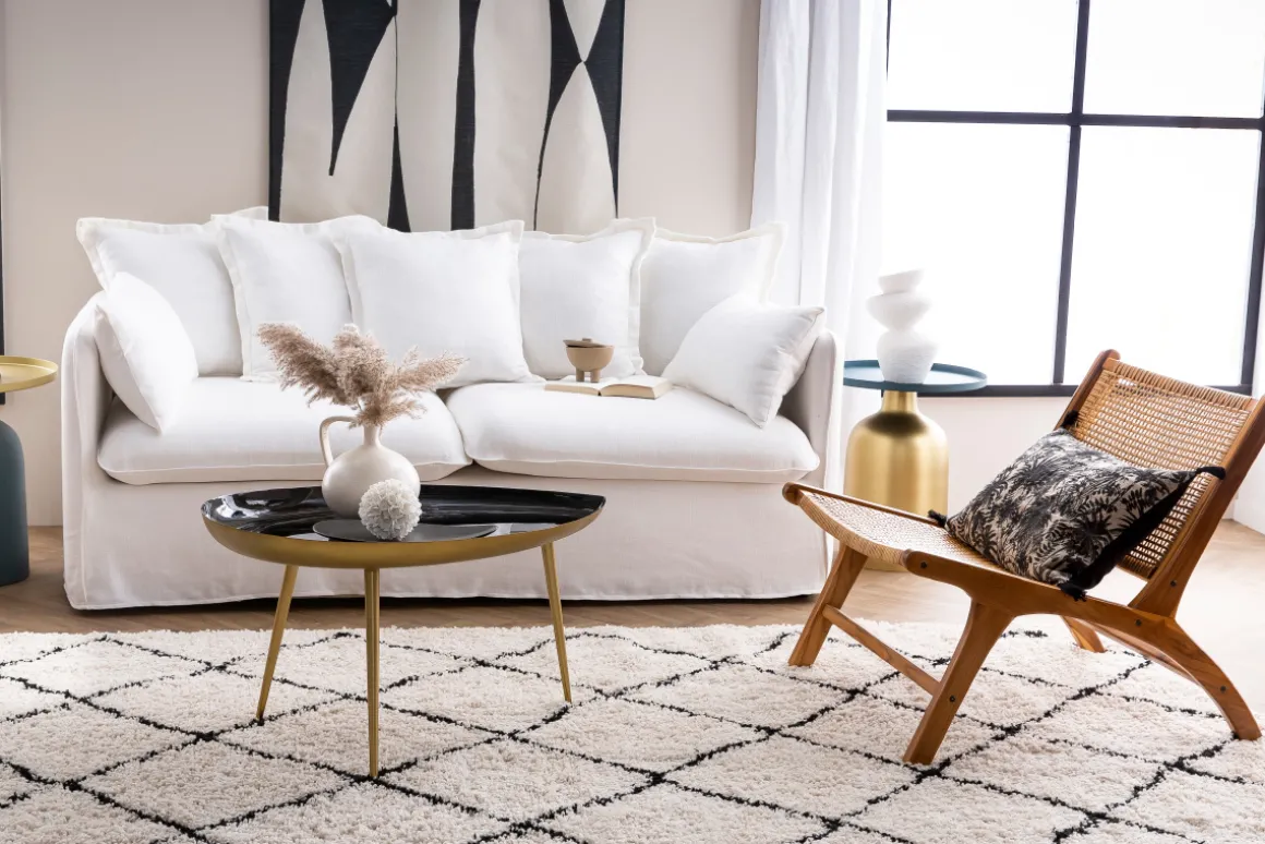 Store Miliboo Sillón de teca y ratán natural HAMMA