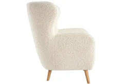Online Miliboo Sillón de tejido blanco efecto lana rizada KORO
