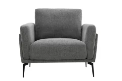 Best Sale Miliboo Sillón de tejido efecto aterciopelado texturizado gris MOSCO