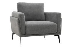 Best Sale Miliboo Sillón de tejido efecto aterciopelado texturizado gris MOSCO