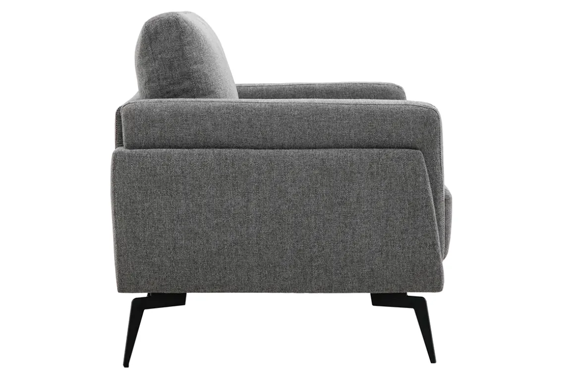 Best Sale Miliboo Sillón de tejido efecto aterciopelado texturizado gris MOSCO
