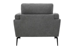 Best Sale Miliboo Sillón de tejido efecto aterciopelado texturizado gris MOSCO