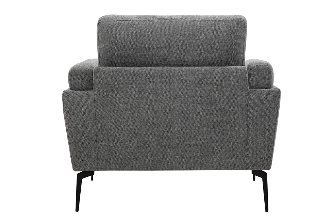 Best Sale Miliboo Sillón de tejido efecto aterciopelado texturizado gris MOSCO