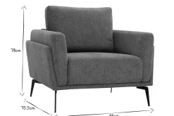 Best Sale Miliboo Sillón de tejido efecto aterciopelado texturizado gris MOSCO