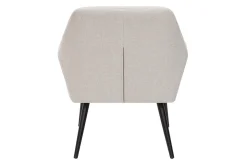 New Miliboo Sillón de tejido efecto aterciopelado texturizado beige y metal GASTON
