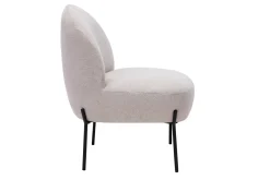 Flash Sale Miliboo Sillón de tejido efecto aterciopelado texturizado beige y metal negro BELEY