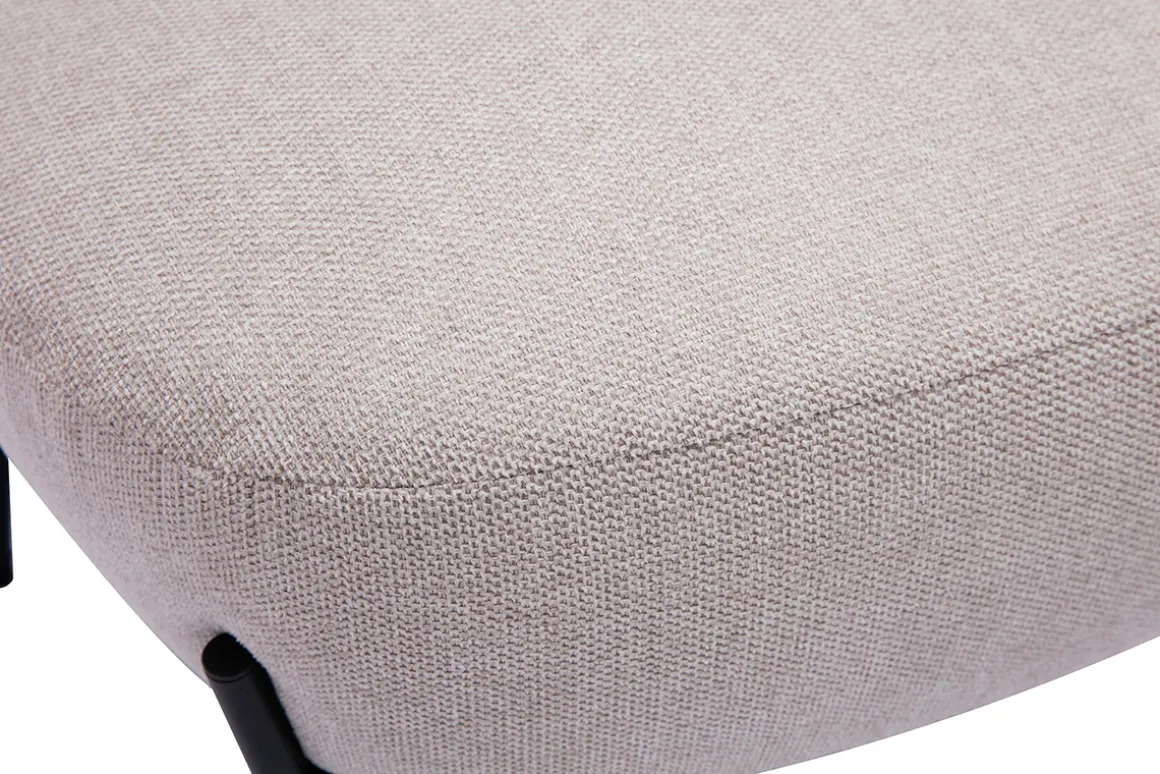 Flash Sale Miliboo Sillón de tejido efecto aterciopelado texturizado beige y metal negro BELEY