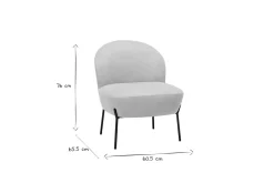 Flash Sale Miliboo Sillón de tejido efecto aterciopelado texturizado beige y metal negro BELEY