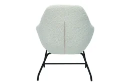 Online Miliboo Sillón de tejido efecto borreguillo color crudo y metal negro MAYNE