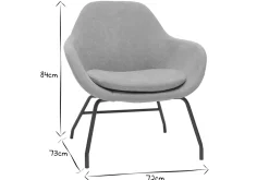 Online Miliboo Sillón de tejido efecto borreguillo color crudo y metal negro MAYNE