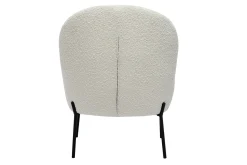 Online Miliboo Sillón de tejido efecto borreguillo blanco y metal negro BELEY