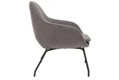 Cheap Miliboo Sillón de tela efecto aterciopelado gris y metal negro MAYNE