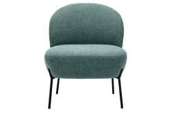 Cheap Miliboo Sillón de tela verde grisáceo y metal negro BELEY