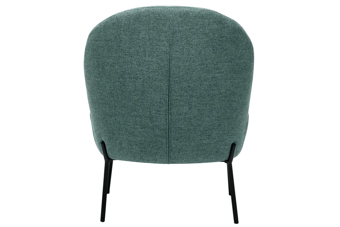 Cheap Miliboo Sillón de tela verde grisáceo y metal negro BELEY