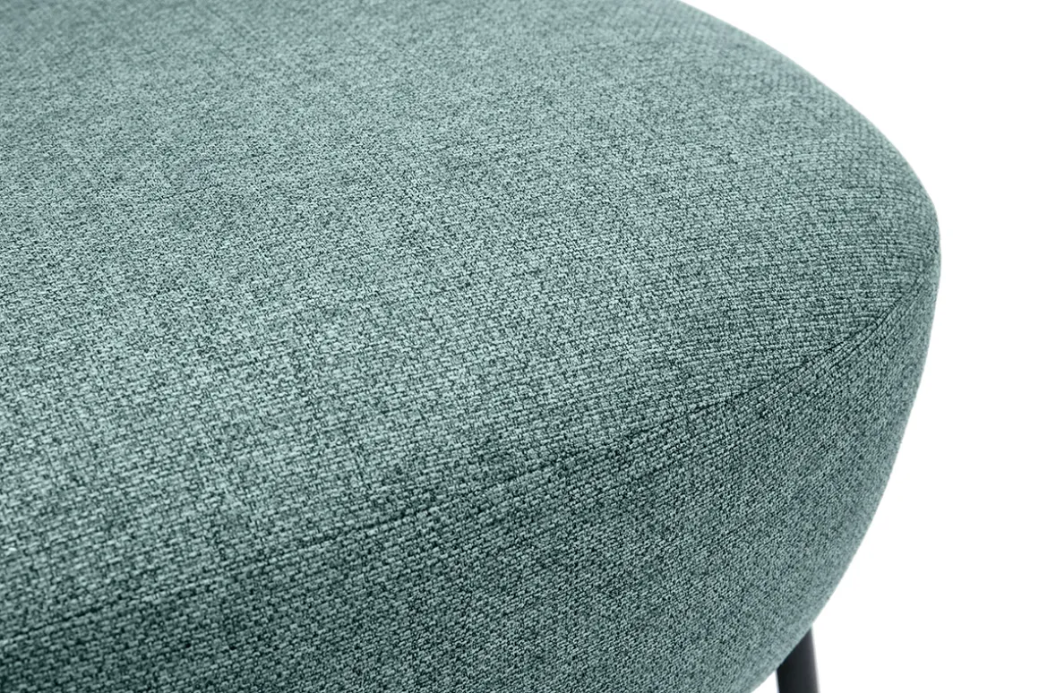 Cheap Miliboo Sillón de tela verde grisáceo y metal negro BELEY