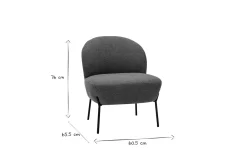 Cheap Miliboo Sillón de tela verde grisáceo y metal negro BELEY